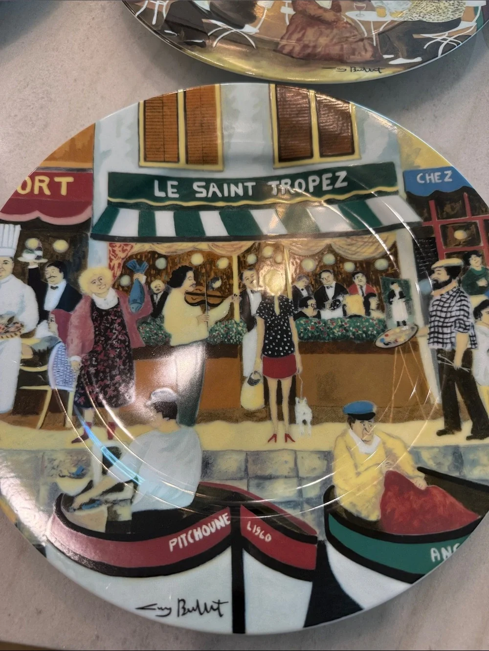 Set of 6 Guy Buffet Collection - Marche Aux Fleurs dinner plates